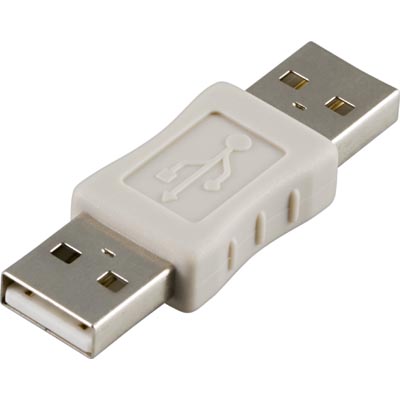 Deltaco USB 2.0 Adapteri A uros - A uros, sukupuolenvaihtaja